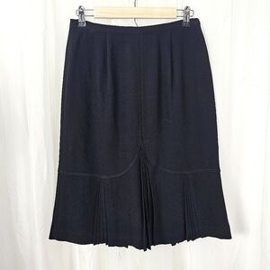 Vintage Zelda Elegant Black Pleated Seamed Skirt Size 10